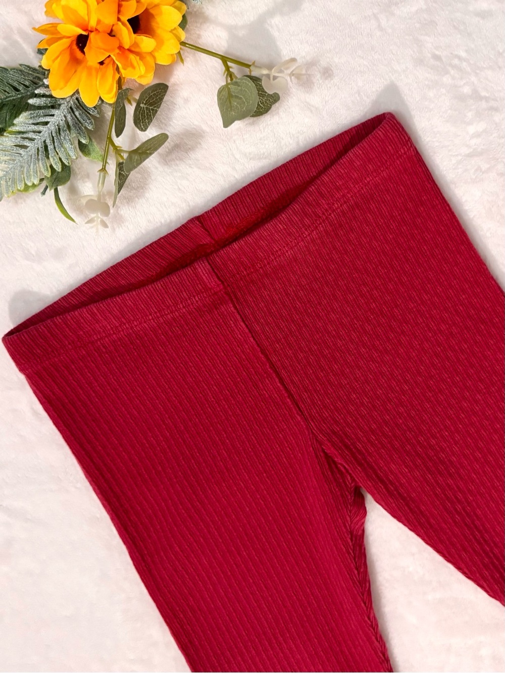 Tea Collection Ribbed Leggings • Warm Red • Size 5